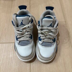 Jordan 4 Retro Military Blue Toddler Sneakers Size 12.5C - Nike Kids Shoes